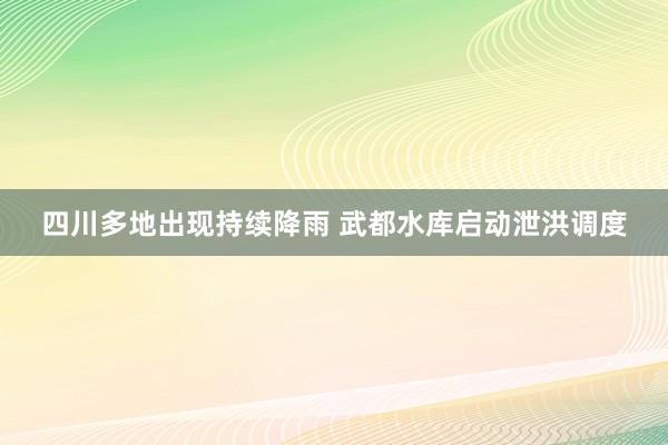 四川多地出现持续降雨 武都水库启动泄洪调度