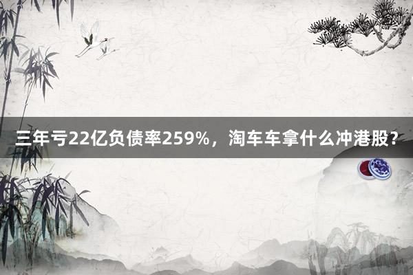 三年亏22亿负债率259%，淘车车拿什么冲港股？