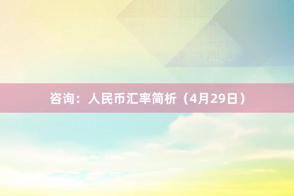 咨询：人民币汇率简析（4月29日）