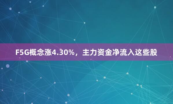 F5G概念涨4.30%，主力资金净流入这些股