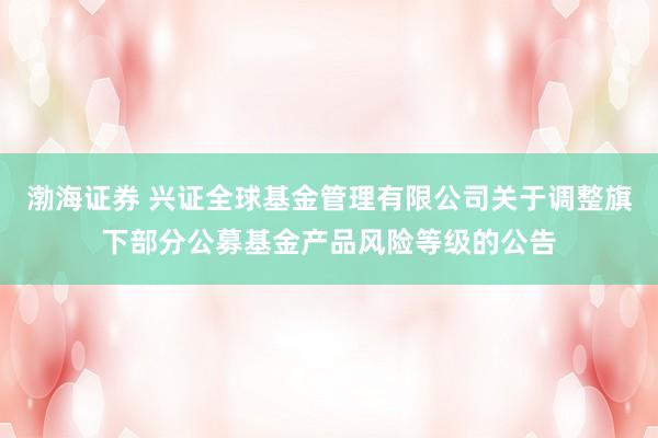渤海证券 兴证全球基金管理有限公司关于调整旗下部分公募基金产品风险等级的公告