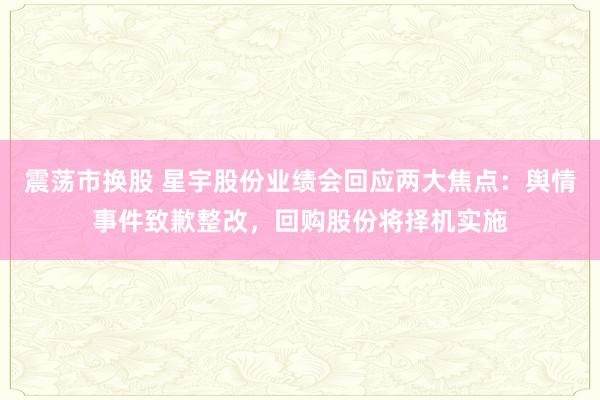 震荡市换股 星宇股份业绩会回应两大焦点:舆情事件致歉整改,回购股份将择机实施