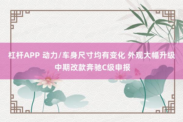 杠杆APP 动力/车身尺寸均有变化 外观大幅升级 中期改款奔驰C级申报