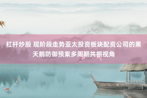 杠杆炒股 现阶段走势亚太投资板块配资公司的黑天鹅防御预案多周期共振视角